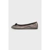 Silver dark metallic ballet shoes
