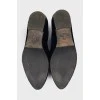 Faux distressed velor loafers