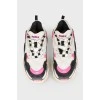 Triple-s sneakers with black and pink accents