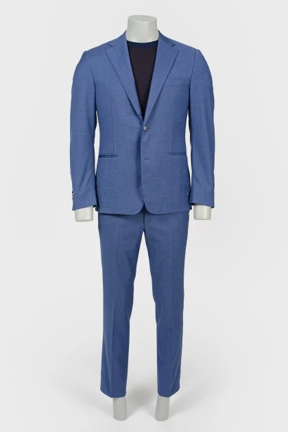 Men's woolen suit blue-blue
