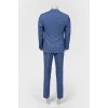 Men's woolen suit blue-blue