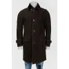Brown suede sheepskin coat