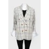 Checked jacket with tag cuffs