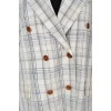 Checked jacket with tag cuffs