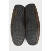 Men's leather moccasins with fur