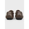 Men's leather moccasins with fur