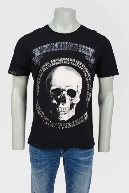 Black Men's T -shirt with Skull