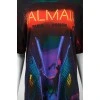 T -shirt with neon pattern and tag