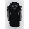 Openwork mini dress with curly cutouts