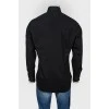 Men's black shirt with white buttons