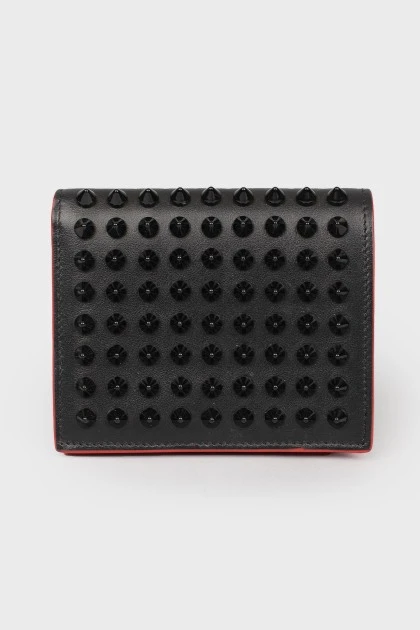 Leather wallet with spikes