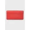 Red leather wallet with button