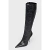 Pointed toe high boots