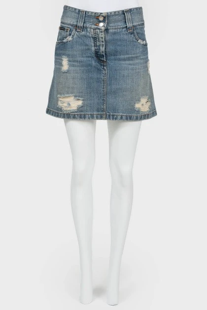 Vintage denim mini skirt