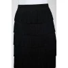 Multi -tiered fringe skirt
