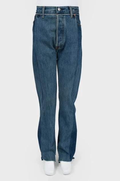Asymmetric bottom jeans