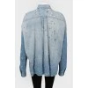 Denim shirt with stones and scuffs