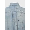 Denim shirt with stones and scuffs