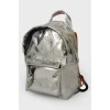 Silver backpack "Style" with a zipper