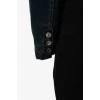 Fitted denim jacket with belt