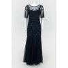 Evening dress with a skirt-year with lace and beads