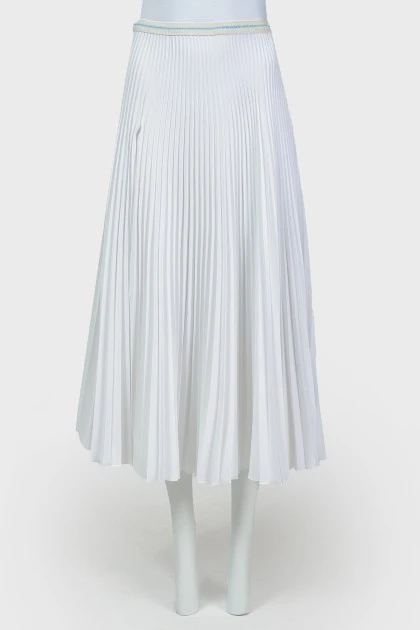 Pleated slit skirt