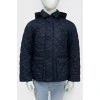 Jacket for children with a zipper and buttons with a hood