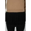 Sweatshirt with top with fringe and beads