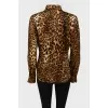 Leopard blouse with metal buttons