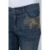 Mid-rise jeans with lace
