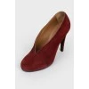 Ankle boots burgundy without fasteners