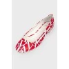 Red and white ballet flats 
