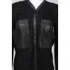 Blouse with patch pockets from leather