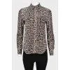Buttoned leopard print blouse