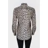 Buttoned leopard print blouse