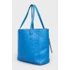 Blue leather bag
