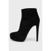 Suede ankle boots with stiletto heels