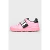 Velcro children's pink sneakers