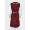 Sleeveless tweed dress with zipper