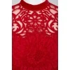 Dress red lace straight cut