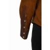 Leather brown jacket with jeans inserts