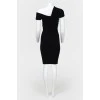 Black woolen dress with a bow