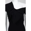 Black woolen dress with a bow