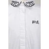Children's white shirt with black embroidery