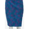 Blue floral pink pencil skirt