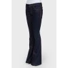 Navy blue mid-rise flare jeans
