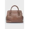 Brown leather bag for reptile