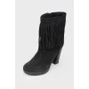 Fringed ankle boots