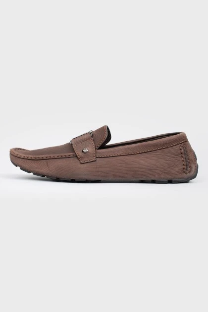 Men's leather brown loafers