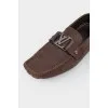 Men's leather brown loafers
